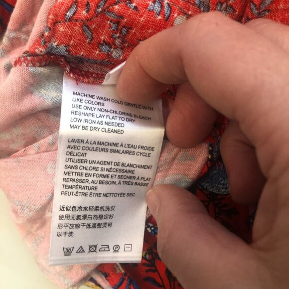 Maeve Anthropologie Windham Floral Red Henley Size Large - Picture 6 of 7